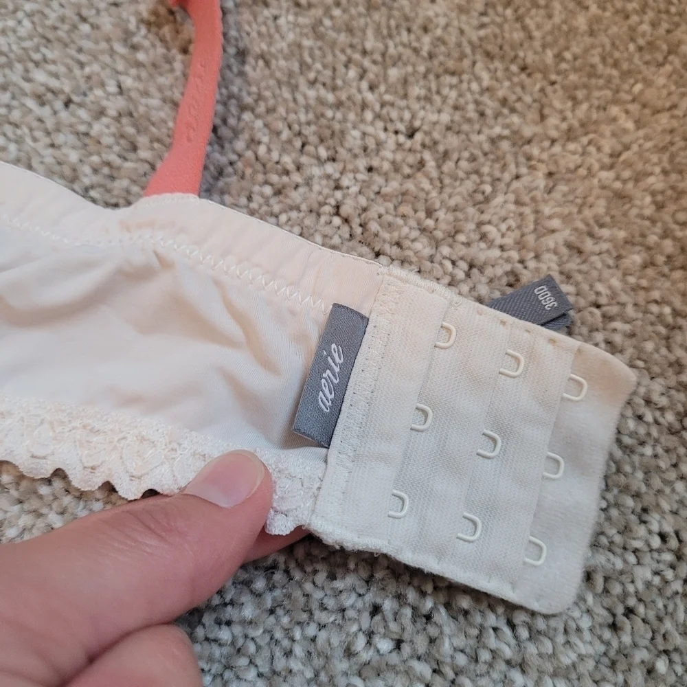 Aerie Everyday Loves Womens White Lace Bra Size 36DD